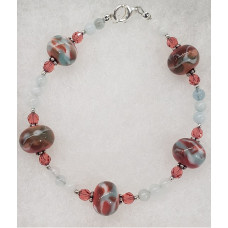 Handmade Lampwork & Aquamarine