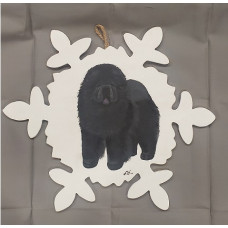 Black Chow Chow on a White Snow Flake