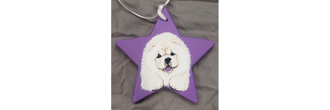 Cream chow on a purple star