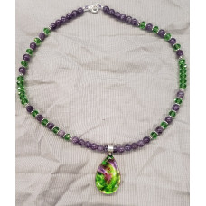 Fused Glass Sterling Silver necklace