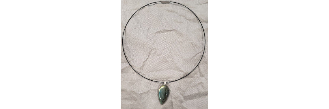 Labradorite on Black Magnetic necklace