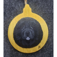 Black Chow on a gold