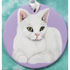 cat on purple round